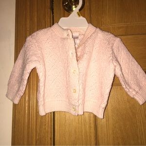 Vintage from year 2000 knitted cardigan pink 0/6 month baby girl